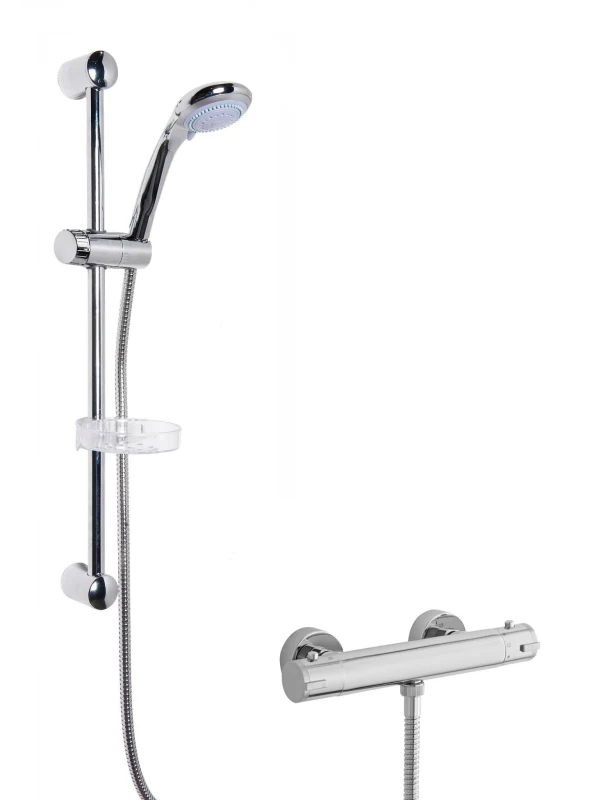 Image of Balterley Thermostatic Bar Valve Multi Function Handset Slider Rail Kit Shower Silver unisex
