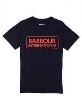 Image of Barbour International Boys Essential Logo T-Shirt - Black, Size 8-9 Years
