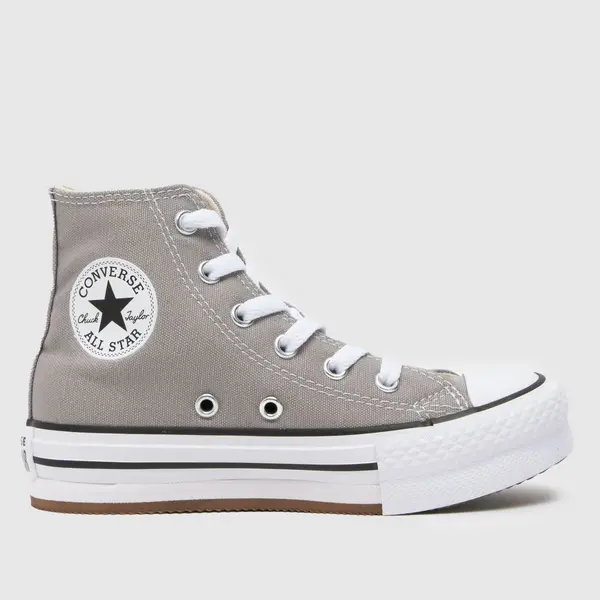Image of Converse light grey all star eva lift hi Junior trainers Light Grey UK 12 (EU 30)