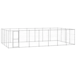 image of Vidaxl Outdoor Dog Kennel Galvanised Steel 33.88 M