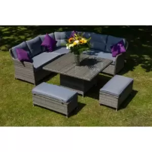 image of Katie Blake Milan Grey Large Corner Set with Dining Table - Garden & Outdoor