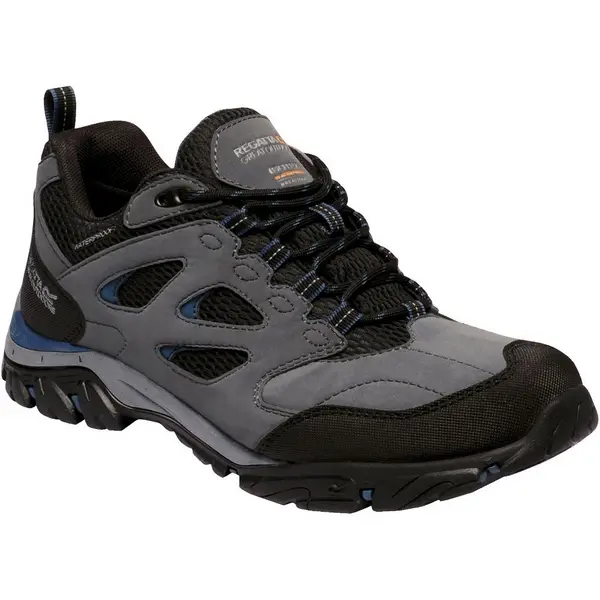 Image of Regatta Mens Holocombe IEP Low Isotex Waterproof Fabric Walking Shoes UK Size 12 (EU 47) Granite/Dark Denim RMF572-T4Q-12