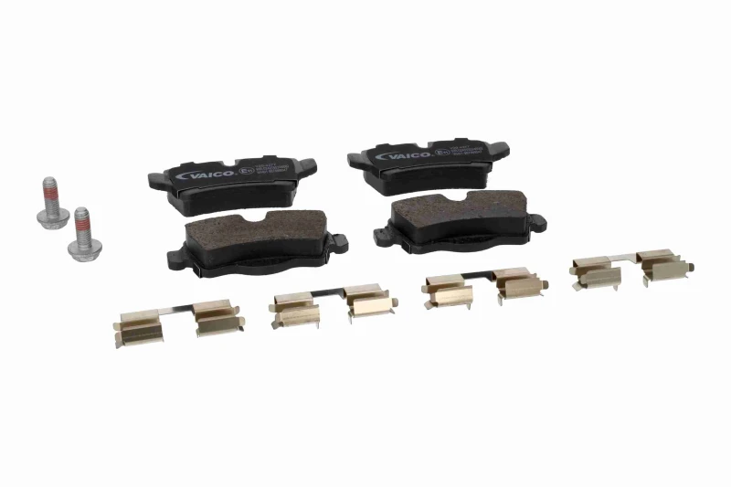 Image of VAICO V20-4277 Brake pad set Original VAICO Quality prepared for wear warning indicator, with accessories, with brake caliper screws Brake Pad Set,di