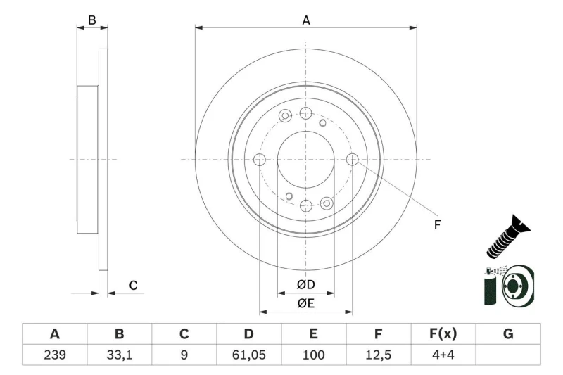 Image of Brake disc Bosch 0 986 479 E95