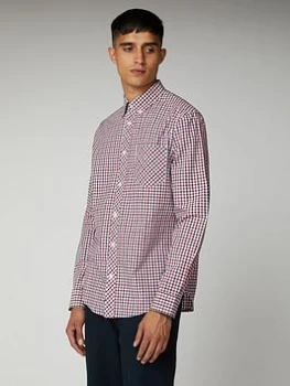 Image of Ben Sherman Long Sleeve House Check-DK Blue, Dark Blue, Size L, Men