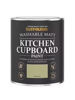 image of Rust-Oleum Kitchen Cupboard Paint In Sage Green - 750 Ml Tin