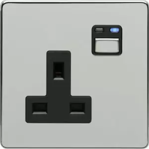 Image of LightwaveRF 3000W 1 Gang 13A Socket - Chrome - JSJSLW260C