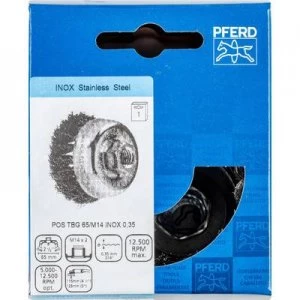 image of PFERD Cup brush with thread, knotted POS TBG65/M14 INOX 0.35 43305003