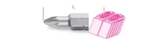 Image of Beta Tools 861 PZ/C2 1x 1/4" Hex Drive Pozidriv Bit PZ2 x 25mm