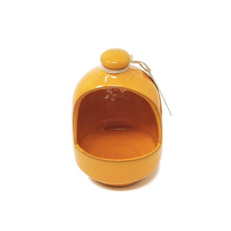 Image of Verano Spanish Ceramics Selena Glazed Hand Dipped Solid Colour Kitchen Dining Salt Pig Orange (D) 11Cm