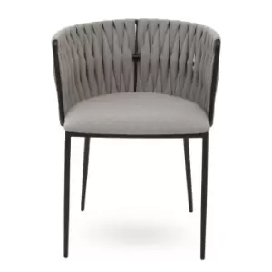 Image of Gilden Grey Dining Chair with Woven Back, Grey