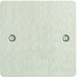 image of Wickes Single Ultra Flat Blanking Plate - Brushed Steel