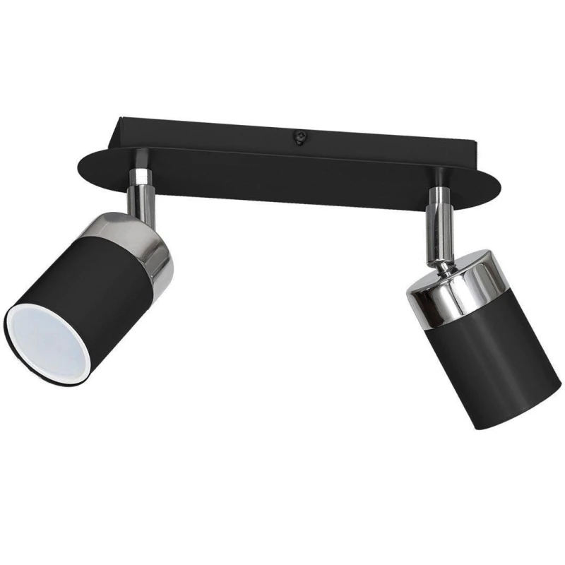 Image of Milagro Joker Ceiling Lamp Hand Made Matt Black Polished Chrome Detail Black unisex