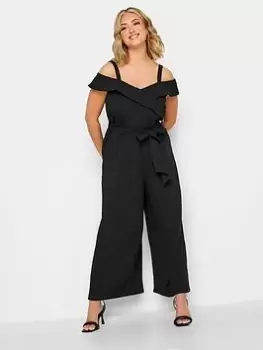 Image of Yours Bardot Jumpsuit, Black, Size 30-32, Women