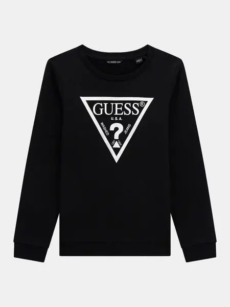 Image of Guess Kids Foil Triangle Logo Sweatshirt 14390016 Black