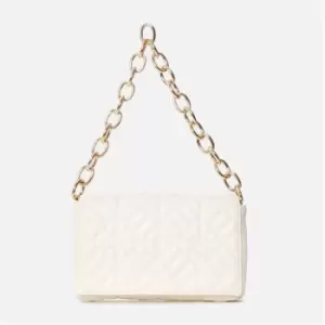 image of Missguided Quilted Chain Detail Shoulder Bag - Cream