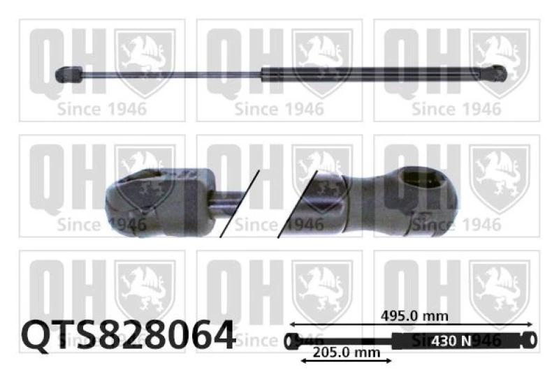 Image of QUINTON HAZELL Tailgate strut QUINTON HAZELL QTS828064
