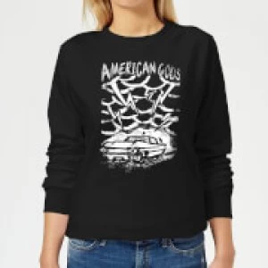 Image of American Gods Car Storm Womens Sweatshirt - Black