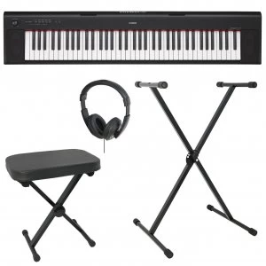 image of Yamaha NP32 Electronic Keyboard Bundle - Black