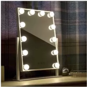 image of Jack Stonehouse - At Home Comforts Hollywood Portrait Mirror - 12 LED bulbs - White