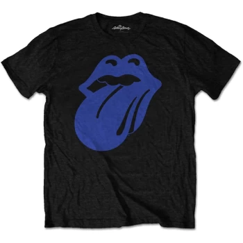 Image of The Rolling Stones - Blue & Lonesome 1972 Logo Unisex Large T-Shirt - Black