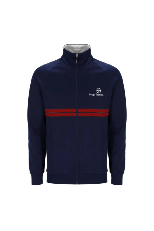 Image of Debenhams Debenhams Men New Dallas Track Top Maritime Blue/White/Adrenaline Rush Size: Medium blue M Male 5063400196600