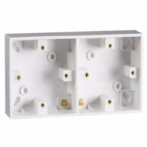 Image of KnightsBridge 2 Gang Dual 25mm Twin Surface Pattress Box With Earth Terminals