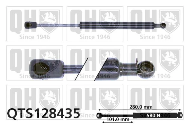 Image of QUINTON HAZELL Tailgate strut QUINTON HAZELL QTS128435