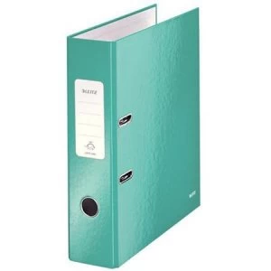 Image of Leitz 180 WOW A4 Laminated Lever Arch File Ice Blue 1 x Pack of 10