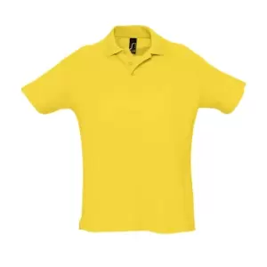 Image of SOLS Mens Summer II Pique Short Sleeve Polo Shirt (M) (Gold)
