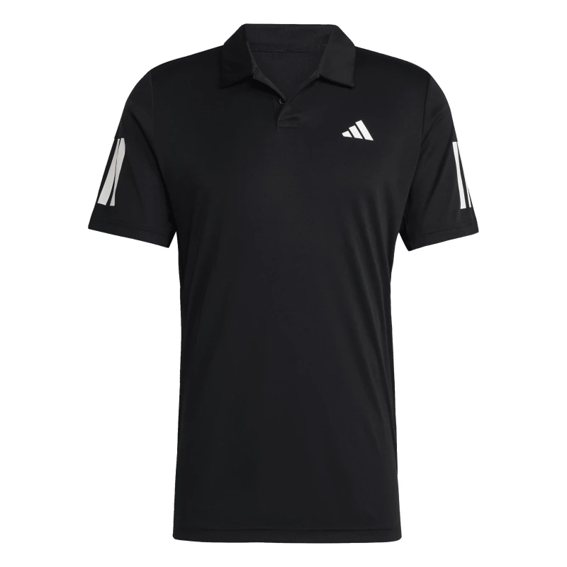 Image of adidas Club 3 Stripe Polo Shirt Mens Black/White male M