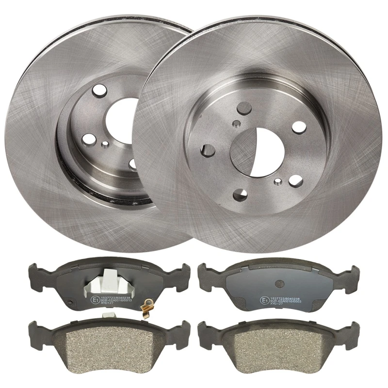 Image of RIDEX 3405B1933 Brake disc and pads set Front Axle, Brake Disc Type: internally vented, with acoustic wear warning Brake Set,disc brakes (3405)