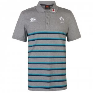 image of Canterbury Ireland Rugby Stripe Polo Mens - Grey