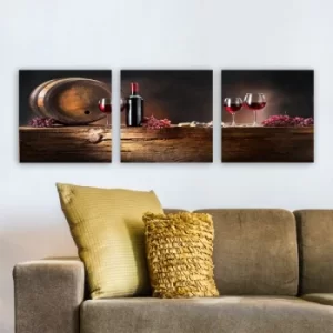 Image of Pdr70 Multicolor Decorative Canvas Painting (3 Pieces)