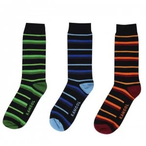 Image of Kangol Formal Socks 3 Pack Mens - Multi Stripe