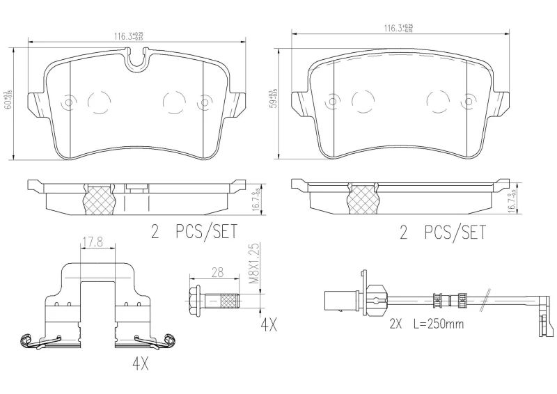 Image of BREMBO Brake pad set BREMBO P85120NX