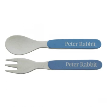 image of Peter Rabbit Bamboo Fork and Spoon Set