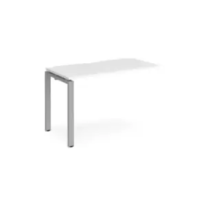 Image of Bench Desk Add On Rectangular Desk 1200mm White Tops With Silver Frames 600mm Depth Adapt