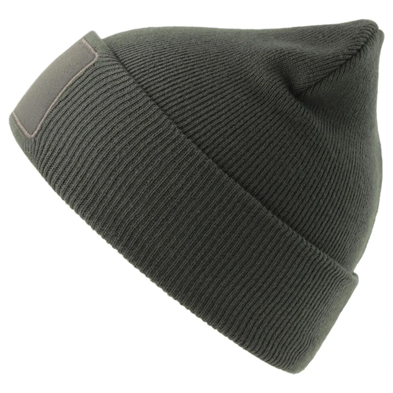 Image of Atlantis Atlantis Men Wind S Patch Double Skin Cuffed Beanie in Dark Grey Dark Grey One Size Male 5063693996864