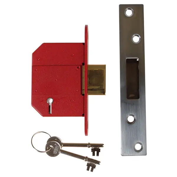 image of Union StrongBOLT 2100S BS 5 Lever Mortice Deadlock 68mm 2.5" Sati... J2100S-SC-2.5