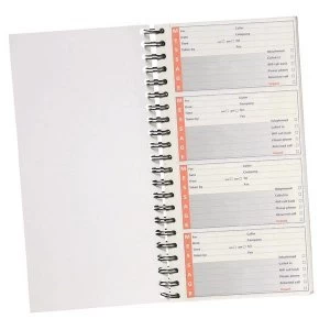 image of 5 Star Office Telephone Message Book Wirebound Carbonless 320 Notes 80 Pages 279x152mm