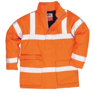 Image of Biz Flame Hi Vis Flame Resistant Rain Jacket Orange 4XL