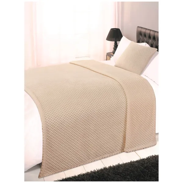 image of Dreamscene Mink Waffle Throw - 125 x 150cm