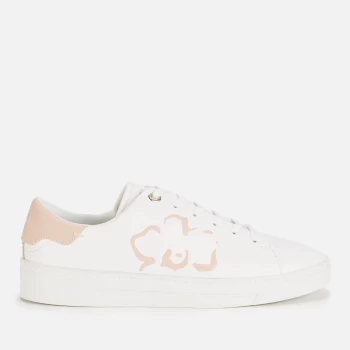Image of Ted Baker Womens Tarliah Leather Cupsole Trainers - White/Pink - UK 7