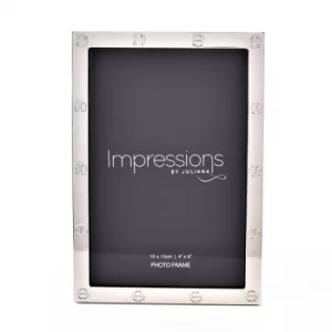 image of Impressions Silver Colour with Embossed Detail Frame 4" x 6"