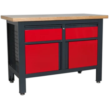 Image of Sealey Workstation with 2 Drawers and 2 Cupboards 1.2m