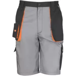 Image of Result Unisex Work-Guard Lite Workwear Shorts (Breathable And Windproof) (XS) (Grey / Black / Orange) - Grey / Black / Orange