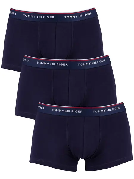 Image of Tommy Hilfiger 3 Pack Premium Essentials Low Rise Trunks Peacoat XXL
