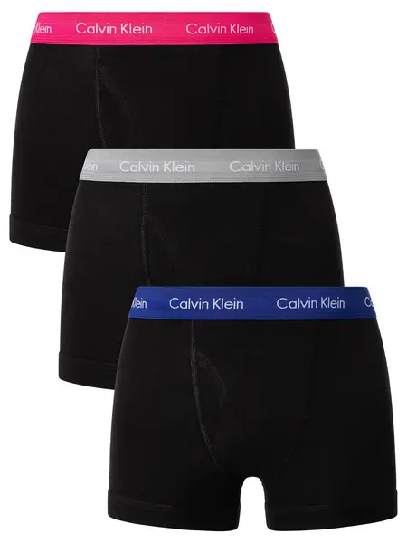 Image of Calvin Klein 3 Pack Classic Trunks Black (Blue/Grey/Pink) XL