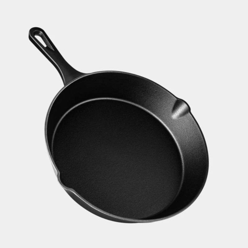 Image of VonShef Cast Iron Skillet, 10" Frying Pan Black